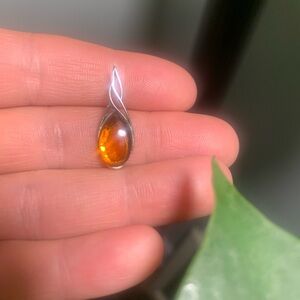 Amber Teardrop Pendant